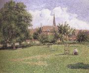 Camille Pissarro The House of the Deaf Woman and the Belfry at Eragny oil painting on canvas